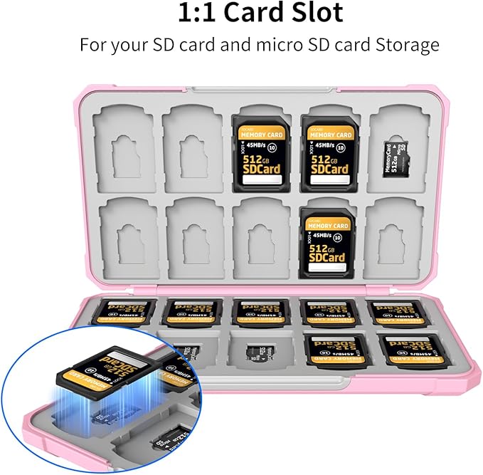Memory Card Case with 40 Slots for 20 Micro SD SDXC SDHC TF Cards and 20 SD SDXC SDHC Cards,Anyskill SD Card Holde Features a Portable and Compact Design