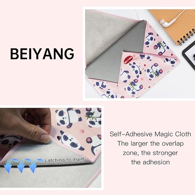 Camera Protective Wrap, Lens Protector Wrapper, 22 x 22 Inch Pink Panda Pattern Magic Self-Adhesive Cloth for Camera/Lens/Phone/DSLR/Laptop/Accessories, Anti Scratch Equipment Wrap Storage Pouch