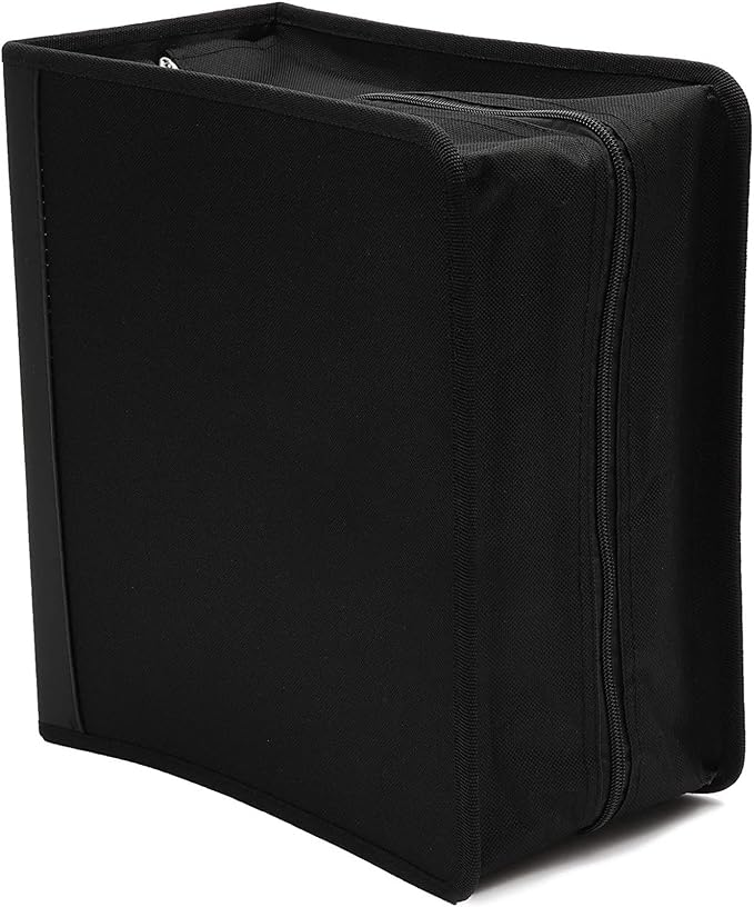 Bright Creations Juvale DVD Storage Binder Case - 400-Disc Capacity, Black Faux Leather & Nylon - Disc Binder & CD Holder, DVD Case Organizer & Movie Storage