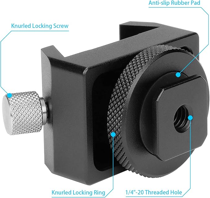 Metal Telescope Finderscope Mount Adapter Finder Scope Base Dovetail Bracket with 1/4" Threaded Hole for Video DSLR Mirrorless Camera Flash Hotshoe Coldshoe Hot Cold Shoe Sky Astrophotography