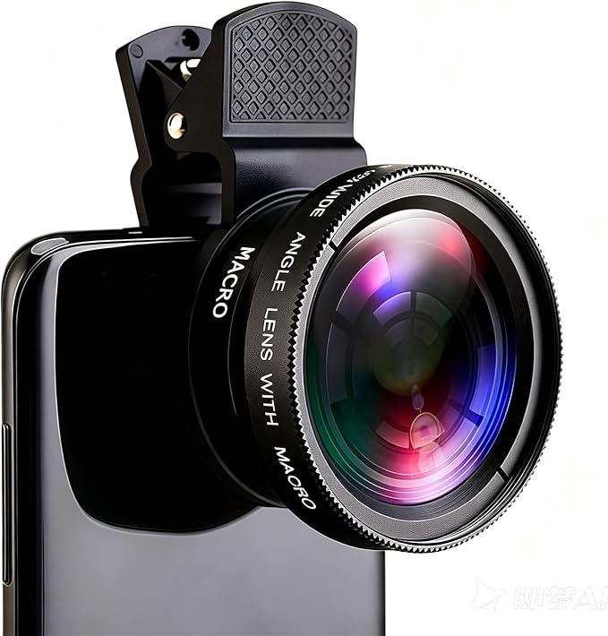 Phone Camera Lens 2 in 1 Phone Lens Kit, 0.45 Super Wide Angle Lens 15x Macro Lens, Wide Compatibility with Popular Smartphones, Tablets and Laptops of Various Brands