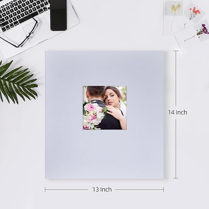 Mublalbum Photo Album 4x6 600 Photos Linen Cover Large Picture Book Holds Horizontal and Vertical Pockets for Wedding Family Anniversary and Baby (White)