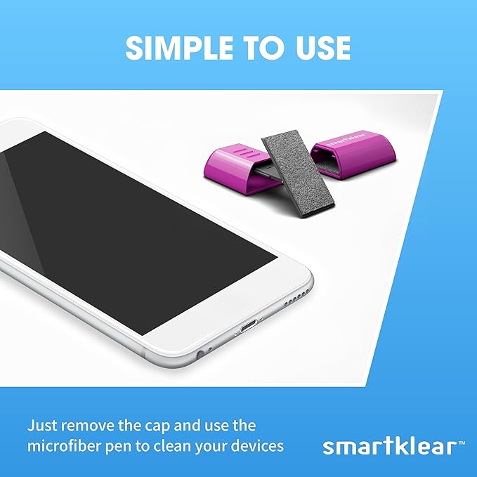 CarbonKlean SmartKlear Smart Phone Screen Cleaner - Compatible with iPhones, Androids, and More - Cleaner with Carbon Microfiber Tech - Injected Purple - 1 Count