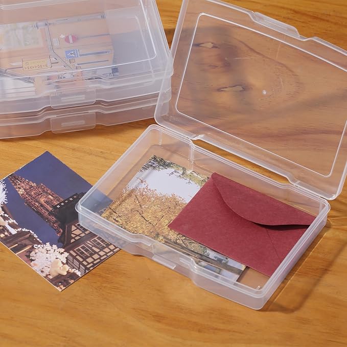 novelinks Transparent 4" x 6" Photo Storage Boxes - Photo Organizer Cases Photo Keeper Picture Storage Containers Box for Photos - 10 PACK (Clear)