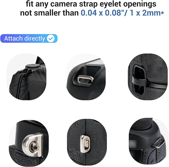 JJC 2Pack Camera Neck Strap Quick Release Buckle Connector for Canon PowerShot G7X Mark III II G5X Mark II Sony ZV-1 RX100 VII VI V IV III Ricoh GR IIIx GR III Leica Q3 Q2 M1 & More Compact Cameras