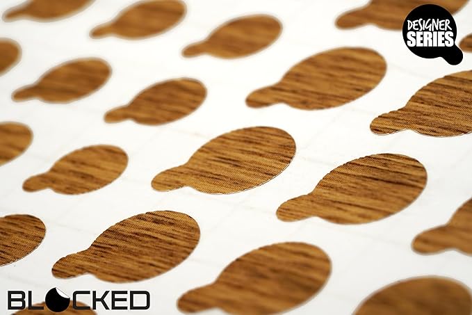 Webcam/Camera Vinyl Covers | 57 Tabbed Low-Tack Restickable Webcam Sticker | 3-Sizes | Wood Grain Textured 57-Pack Tabbed