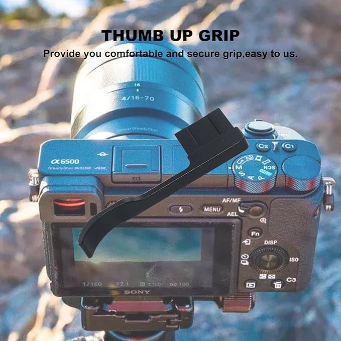 Thumb Grip Compatible with Sony A6000 A6100 A6300 A6400 A6500 Camera,Metal Camera Thumbs Up Rest Hand Grip