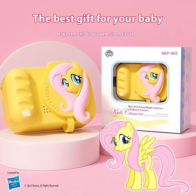 My Little Pony Magic Catcher Children's Camera，Toddler Camera 3 Year Old, Kid's Camera with SD Card，Fluttershy