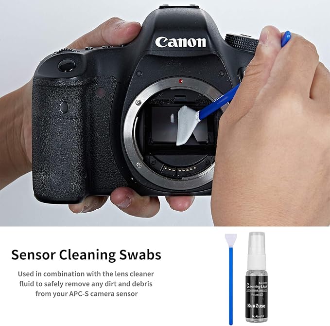 KuuZuse Professional DSLR Camera Cleaning Kit with APS-C Cleaning Swabs, Microfiber Cloths, Camera Cleaning Pen, for Camera Lens, Optical Lens and Digital SLR Cameras.