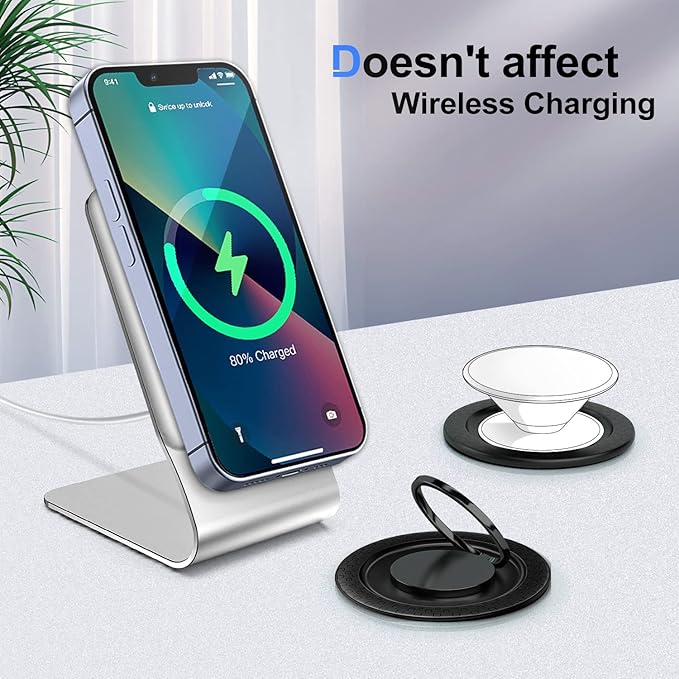 Lendouble Magnetic Disk Base for Magsafe Accessories, Removable Magnet Plate Compatible with iPhone 16/15/14/13/12 Pro Max Mini & Mag Case, Non Adhesive Mag Safe Disc for P-Socket Grip/Ring Holder