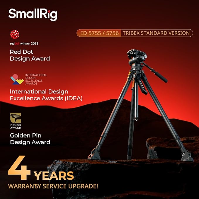 SmallRig x Potato Jet Tribex Carbon II Hydraulic Carbon Fiber Tripod, Fast Extend Camera Video Tripod with 4-Step Counterbalance Fluid Head,Weight 8.3lbs,Load up to 13.2lbs - 5755
