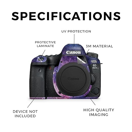 Camera Skin Compatible with Canon EOS 6D Mark II Camera (2017) - Violet Stars - Premium 3M Vinyl Protective Wrap Decal Cover - Easy to Apply | Crafted in The USA by MightySkins