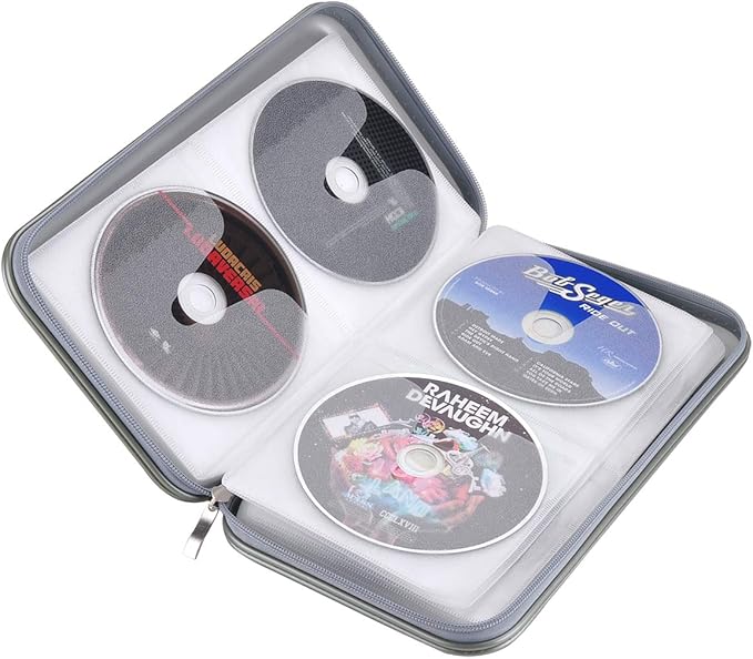 72 Capacity Heavy Duty CD DVD Blu-ray Media Case Storage Holder Organizer Wallet (Silver)