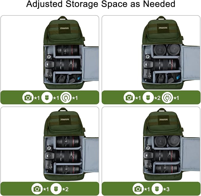 MOSISO Camera Sling Bag,DSLR/SLR/Mirrorless Tactical Camera Crossbody Bag Case Photography Slingpack with Tripod Holder&Removable Modular Inserts Compatible with Canon/Nikon/Sony/Fuji, Army Green