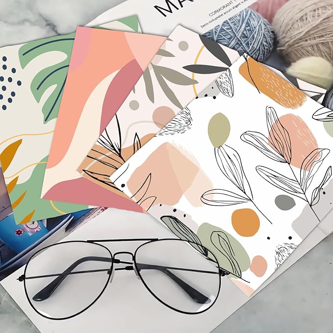 CREATCABIN 6 Pcs Thickened Glasses Cleaning Cloth Boho Design Microfiber Cleaning Cloth Aesthetic Eyeglass Cleaning Cloths Soft Wipes for Reusable Women Eyeglass Phone Screens Camera Lens 6x6in
