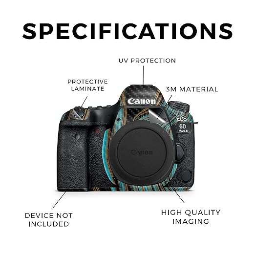 Carbon Fiber Camera Skin Compatible with Canon EOS 6D Mark II Camera (2017) - Blue Canyon - Premium 3M Vinyl Protective Wrap Decal Cover - Easy to Apply | Crafted in The USA by MightySkins