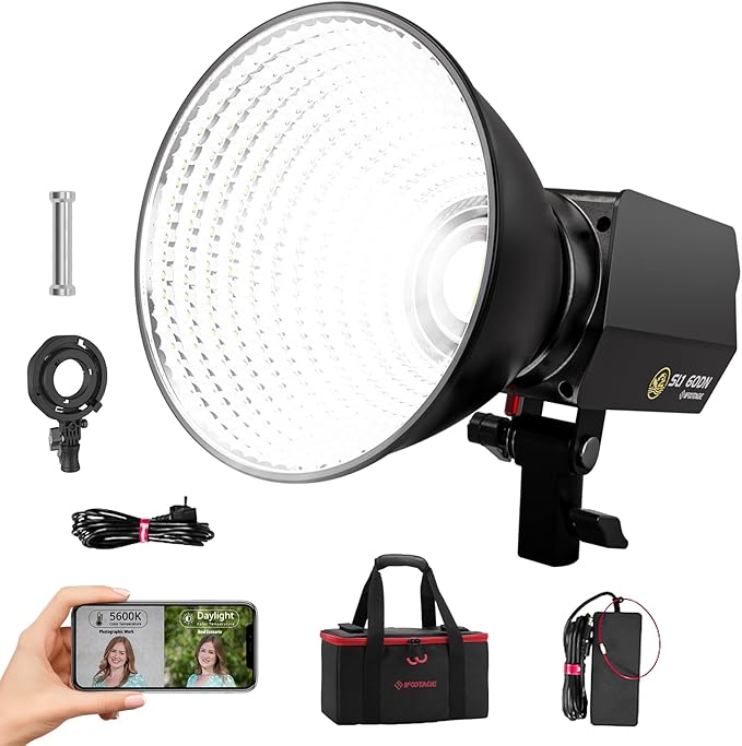 IFOOTAGE LED Continuous Lighting, 70W LED Video Light with Carry Bag, CRI 98/TLCI 99/12200LM/5600K Daylight, Blueteeth APP Control, Outdoor Handheld Continous Output Light, SL1 60DN