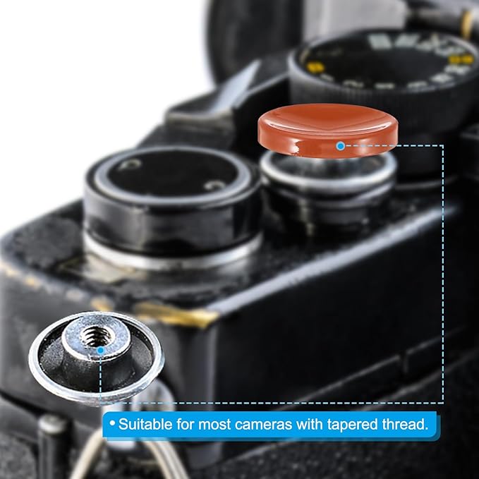 PATIKIL Camera Shutter Button, 3 Pack Soft Shutter Release Button Pure Copper Camera Button Concave Suitable for Nikon for Fujifilm for Leica DSLR/SLR Camera,Black White Yellow