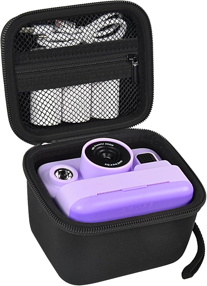 ANKHOH Case for Dylanto/for DUDUDRAGON/for Yehtta/for Gofunly/for LETSHAH Kids Camera Instant Print, 1080P Kid Cameras Storage Organizer Gifts Bag for Printing Paper and Toy Accessories,Black-Only Box