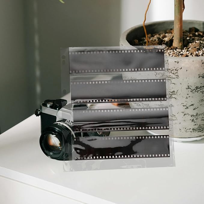 BRIGHTFUFU 10Pcs Film Negative Sleeves with 120-Hole Punch, Waterproof Photo Storage Bags for Archival Protection, Heavy Duty Page Protectors Suitable for Photographers and Film Enthusiasts
