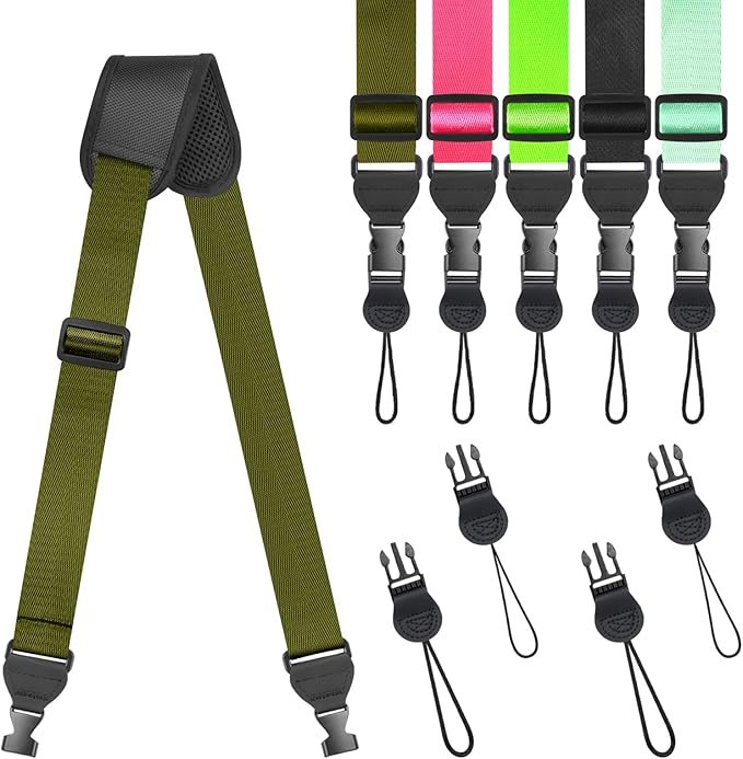 Universal Shoulder Strap, Sandwich Mesh Padded Neck Lanyard, Replacement Comfortable Bag Strap for Camera, Cellphone Tablet,iPad, Laptop, Luggage Bag, Binocular(Green)