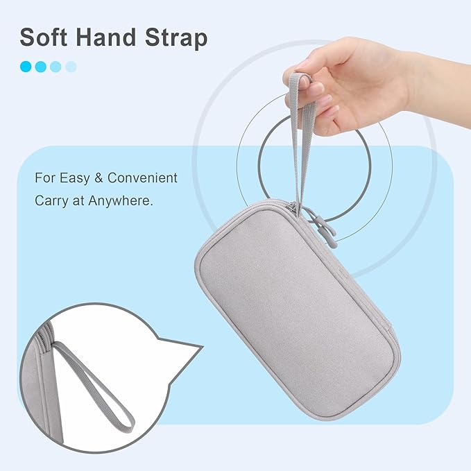Lacdo USB Flash Drive Case Thumb Drive Holder Case Organizer Portable Electronic Accessories Storage Bag for SanDisk/SamData/Samsung USB Flash Drives Jump Drive Memory Stick, SD Card, Cable, Gray