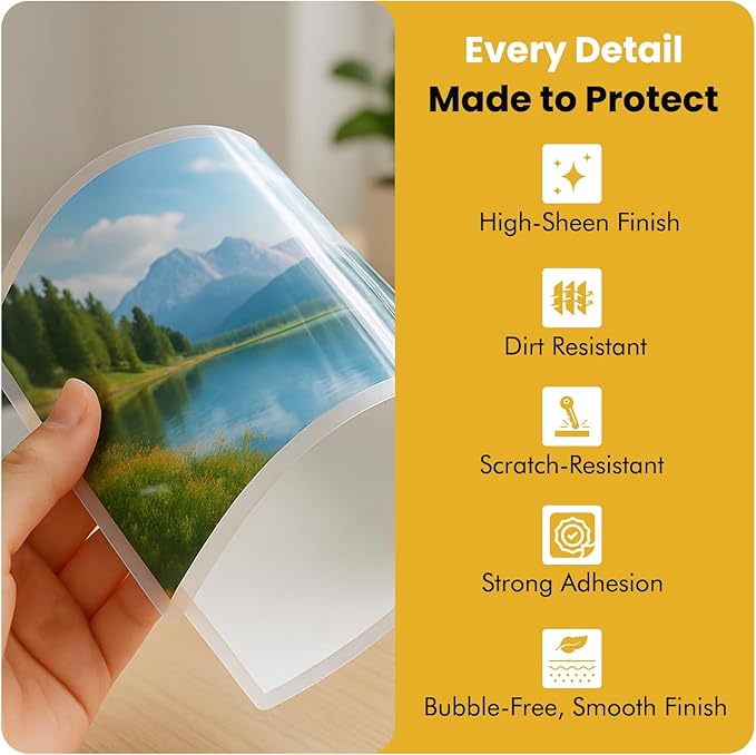 Thermal Laminating Sheets 3 Mil – Holds 8.5 x 11 Inch Documents, 9 x 11.5 Inch, Pack of 100 Lamination Pouches with Round Corners, Clear Glossy Thermal Laminating Paper