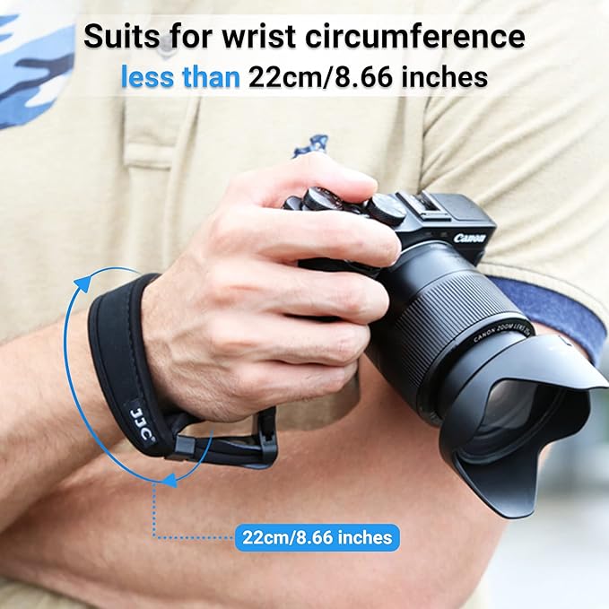 JJC Soft Camera Hand Strap Wrist Strap for Canon Rebel T7 T6 T8i SL3 90D EOS R R10 RP M50 M6 Nikon D3500 D750 Z5 Z6 Z7 Z8 Z50 Z30 Zf Sony ZV-E1 A6000 A6100 A6400 A6700 A7 A7S Fuji X-T5 X-T4 X-T30 X-E4