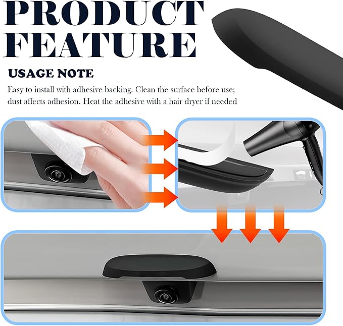 New Car Backup Camera Rain Shield,Silicone Car Reverse Camera Rain Cover Keeps Rear Cameras Lens Clear,Self-Adhesive Cars Rear View Cameras Cover with Wider Design