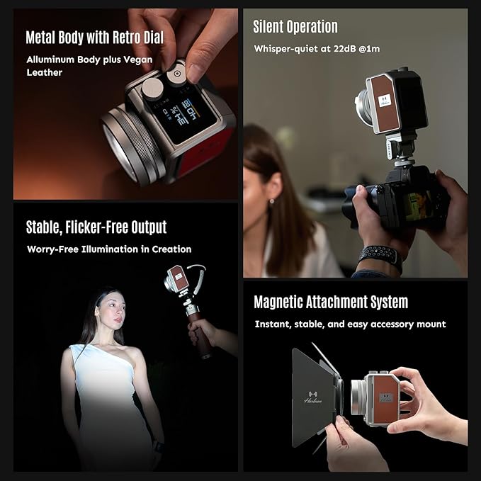 Harlowe Mini II Photography Lighting Standard Kit 20W - Portable Bi-Color LED Camera Light 2700K-6500K - Magnetic Mount System, Adjustable Beam, V-Mount Compatible - Travel & Studio Video Lighting