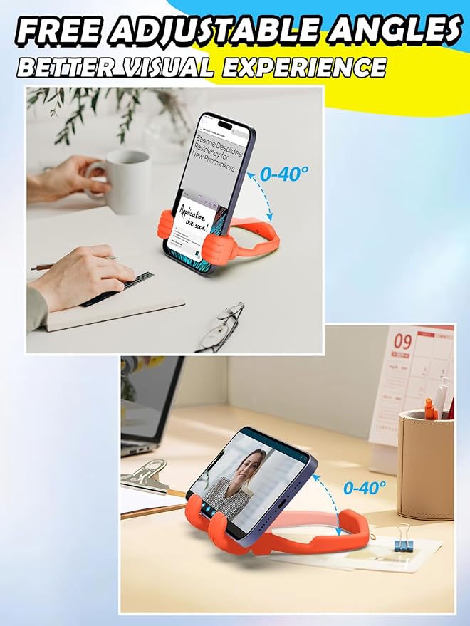 Valentines Gifts for Teens Boys Girls Cell Phone Stand: Upgrade Adjustable 1 Pack Thumbs Up Lazy Phone Holder for Desk Fun Birthday Gifts for Grandma Adults Husband from Wife