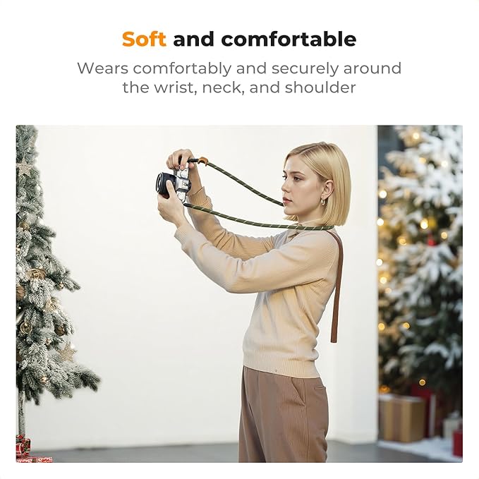 K&F CONCEPT Camera Neck Strap,100cm Nylon Rope Camera Shoulder Strap with O-ring for DSLR Camera