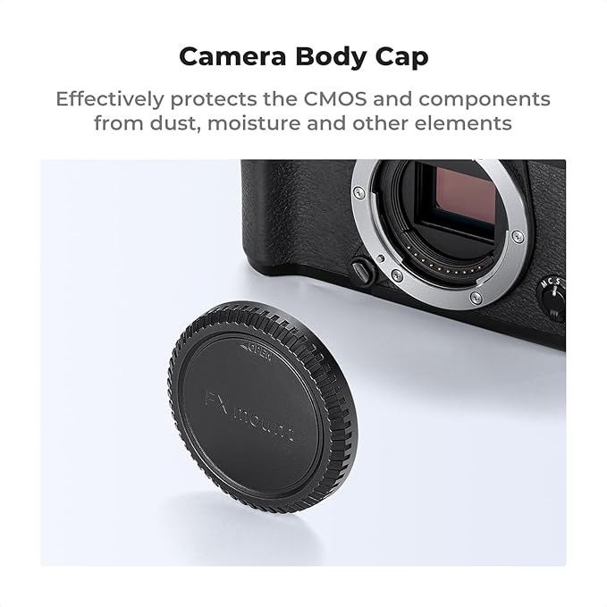 K&F Concept X Mount Body Cap Cover & Rear Lens Cap & Hot Shoe Cover Kit for Fuji Fujifilm X Mount X-Pro2 X-Pro3 X-T2 X-T3 XT4 XT5 X-E4 X-T30 X-E2 X-E2s X-E3 X-E4 X-A10 X-A7 X-A5