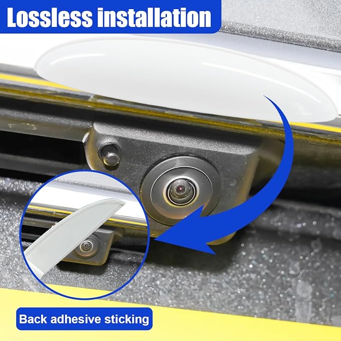 Car Rear View Camera Cover, Universal Rainproof Automotive Backup Camera Protective Guard, Car Reversing Cameras Exterior Modification Accessories for Blocking Rainwater (White)