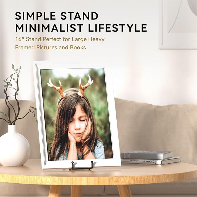 16 Inch Heavy Duty Plate Stand (2 Pack) - Metal Display Easel for Large Plates, Picture Frames, Signs, Posters, Decorative Platters