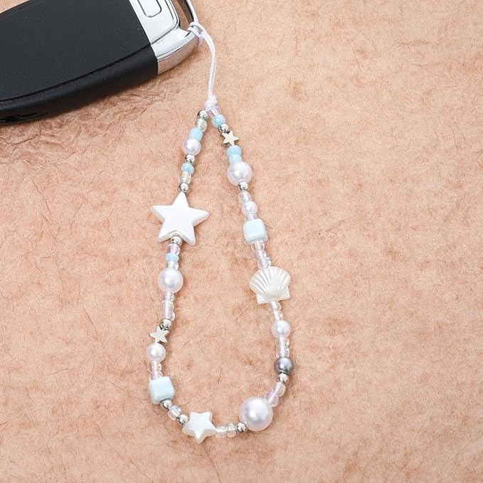 Beaded Camera Wrist Strap Cute Digital Camera Charm Lanyard Phone Charms Strap Beaded Camera Chain for Phone Bag Keychain
