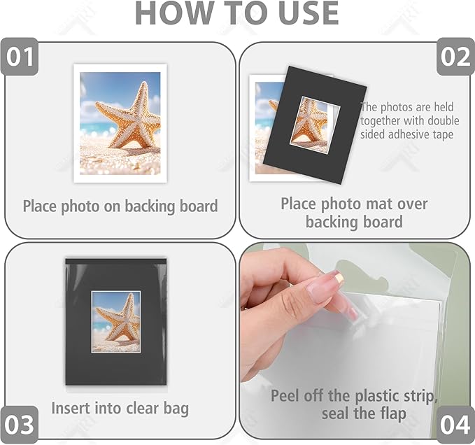 Golden State Art, Acid Free, Pack of 5, 16x20 Black Picture Mats Mattes with White Core Bevel Cut for 8x10 Photo + Backing + Bags