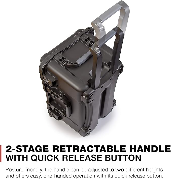 Nanuk Wheeled Series 938 Lightweight NK-7 Resin Waterproof Hard Case with Padded Divider, Black