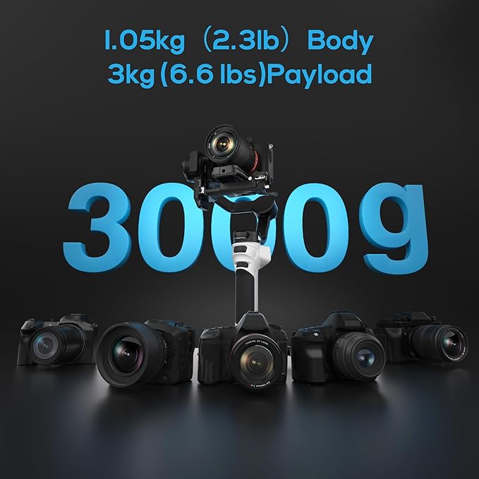 ZHIYUN CINEPEER Weebill 3E [Official], 3-Axis Lightweight Gimbal Stabilizer for DSLR & Mirrorless Camera Canon/Sony/Panasonic/Nikon, 3KG Payload, Native Vertical Shooting, Bluetooth Shutter Control