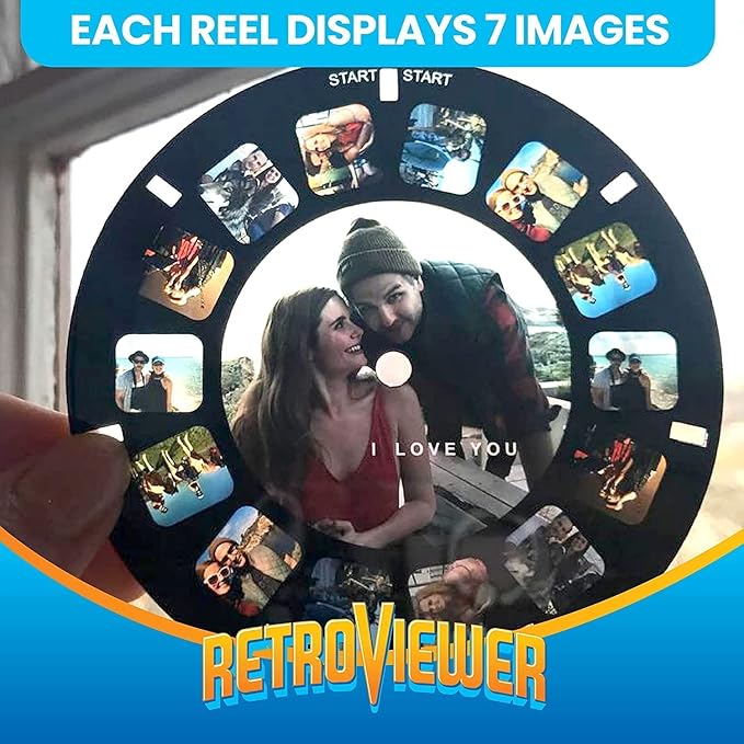 Custom Viewfinder Reel Plus RetroViewer - for Kids, & Adults, Classic Toys, Slide Viewer, Retro, Vintage, May Work in Old Toys (Red)