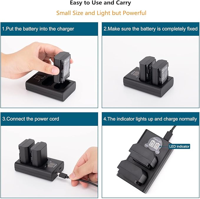 NP FZ100 PHOLSY 2-Pack 2280mAh NP-FZ100 Camera Battery NP-FZ100 Battery Charger/BC-QZ1 USB Charger Compatible with Sony ILCE-a1 a9M2 a9 a7SM3 a7RM4A a7RM4 a7RM3A a7RM3 a7C a7M4 a7M3 a6600