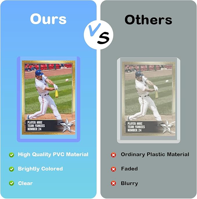 100ct Card Sleeves Hard Plastic - 100pt 3"x4" Trading Card Protector, Premium Card Sleeves, Clear Open-Top Card Sleeve Fits Thick Cards Such as Baseball, Soccer, Basketball, Hockey, Game Cards