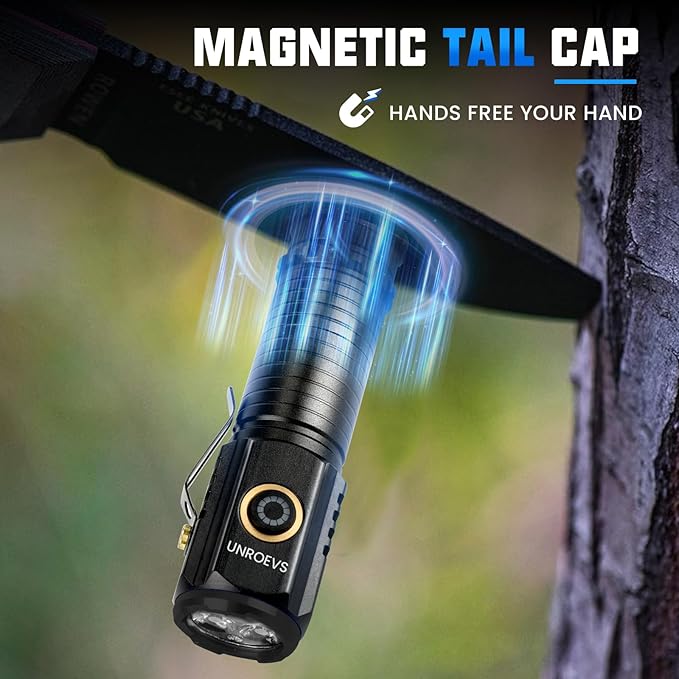 2550 Lumen 2-in-1 Small Flashlight,Led Rechargeable Flashlights High Lumens USB C Charge,Small Powerful Flashlights with 5 Modes, Magnetic Flashlight for Camping, Hiking, Emergency