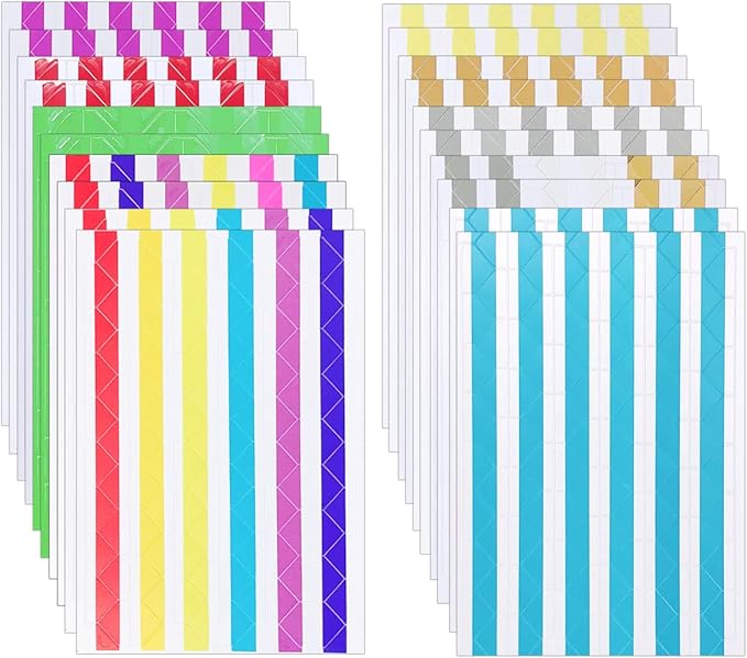ALLYDREW Photo Corner Stickers, Photo Mounting Self Adhesives for DIY Crafts, Scrapbooking, Album, Diary, 20 Sheets / 2040 Pieces Color Scheme