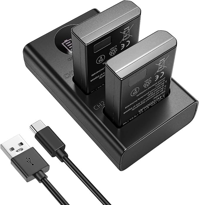 EN-EL14/EN-EL14a Battery, 2 Pack 2050mAh, with Dual Slot Fast USB Charger, Compatible with Nikon D5100 D3200 D5300 D3100 D5200 D3300 D5500 D3400 Df D3500 D5600 P7000 P7100 P7700 P7800 Digital Camera