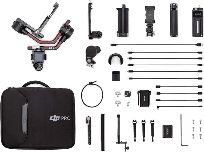 DJI RS 2 Combo - 3-Axis Gimbal Stabilizer for DSLR and Mirrorless Cameras, Nikon, Sony, Panasonic, Canon, Fuji, 10lbs Tested Payload, 1.4” Full-Color Touchscreen, Carbon Fiber Construction, Black