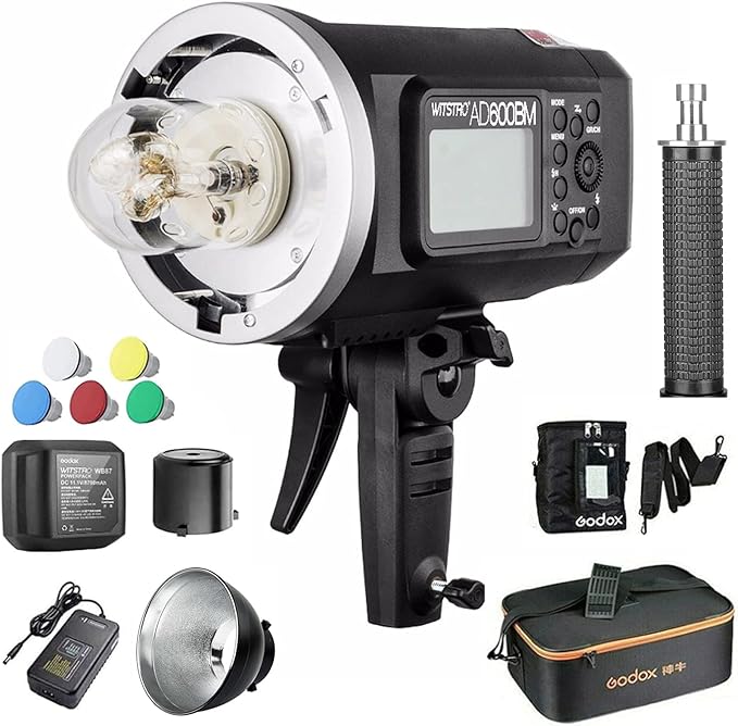 GODOX AD600BM Outdoor Flash Strobe Light Bowens Mount 600Ws GN87 HSS 2.4G Wireless X System, 8700mAh Battery, W CB-09 Carrying Bag PB-600 Portable Flash Bag