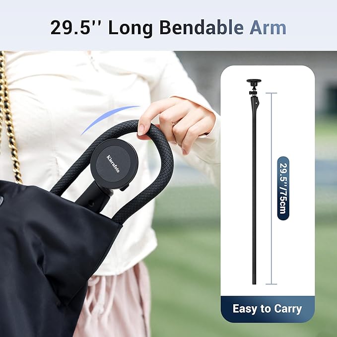 Magnetic Flexible Phone Mount Holder for iPhone 17 16 15 14 Pro & Action Camera,29.5'' Long Arm Bendable Selfie Stick Stand Phone Adapter with 1/4"20 for Osmo 360 Action 5 Pro 4 3 Treadmill Stroller