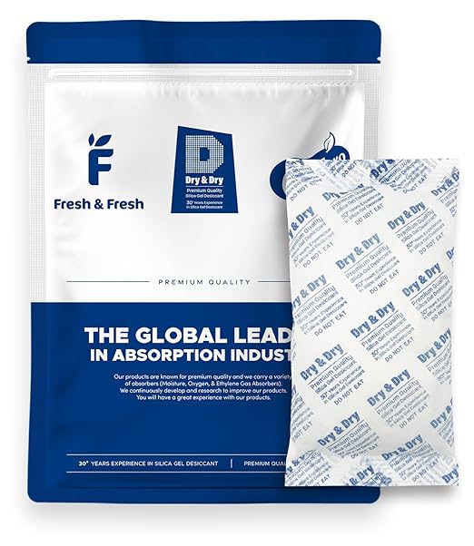 Dry & Dry 300 Gram [5 Packets] Silica Gel Packets Desiccants, Silica Packets - Rechargeable Silica Gel Packs, Desiccants Packets, Silica Gel