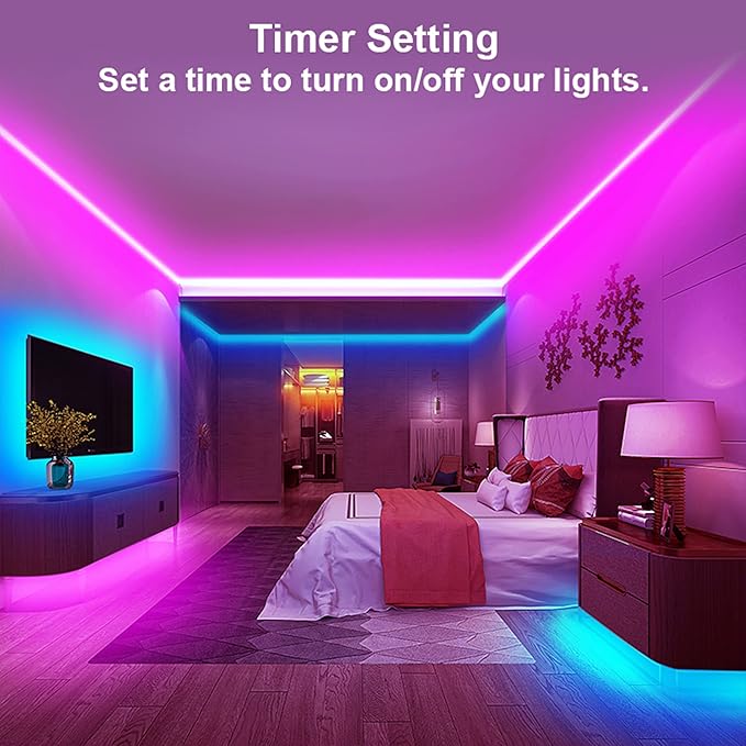 maylit 6 PCS RGB Under Cabinet Lighting Kit, App and Remote Control Led Strip Lights, Music Sync Color Changing Led Lights with ETL Listed Power Adapter, for Cabinet, Counter, Shelf, Bookcase, 9.8ft